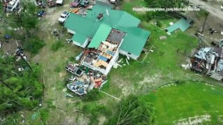 AERIAL VIDEO: Damage from possible tornado in Northern Florida