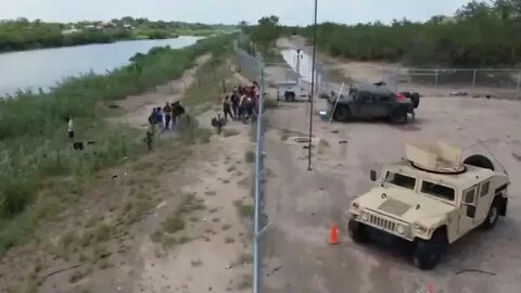 NEW: For the first time, we witnessed the TX National Guard close & lock a gate on private property