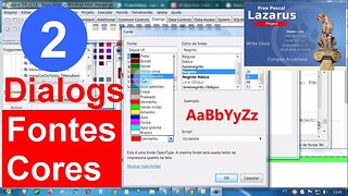 29- Como usar os Dialogs: Fontes e Cores do Lazarus. E onde baixar um Aplicativo Gratuito para Cores