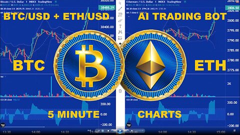 LIVE - AI Trading Bot - Bitcoin + Ethereum - 5 Minute Chart - CCI.5LONG.5SHORT-150