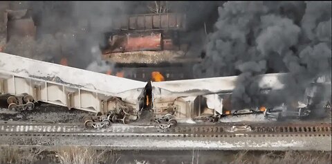 The Pre-Placed Orange Train Car by the Ohio Drainage Pipes at East Palestine Train Derailment