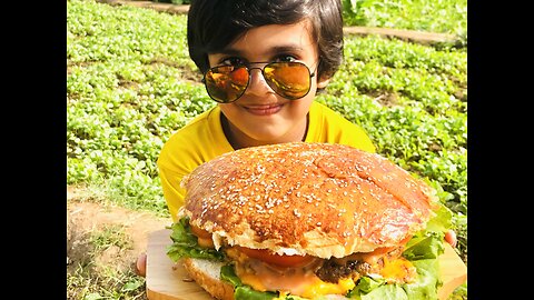 Cheesy burger by little chef fahad