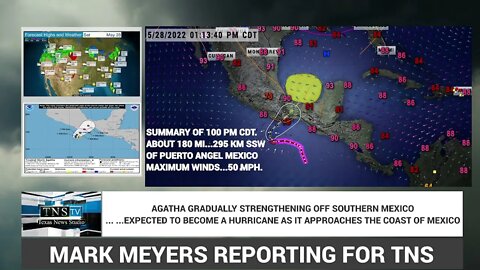 BREAKING: TROPICAL STORM AGATHA FORECAST TO BECOME A HURRICANE AND MOVE INTO S MEXICO BY LATE SUNDAY