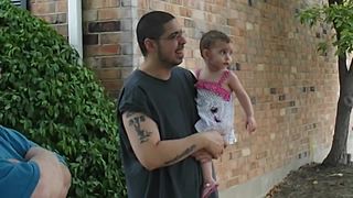 Baby screams in excitement when brothers come home from school