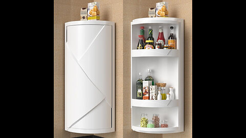 Kitchen Rotating Storage Rack Corner Shelf 360° Rotateable Household Layered Adjustable Shelf