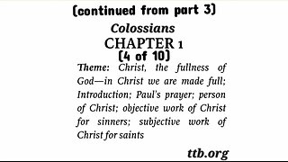 Colossians Chapter 1 (Bible Study) (4 of 10)