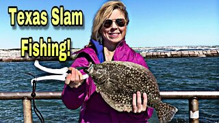 Monster Flounder & Speckled Trout Near Texas Slam Fishing!