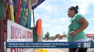 Blind street vendor uplifting west Phoenix with his attitude