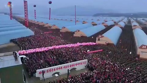 Kim Jong-un Attending the 'World's leading vegetable producer' - Commissioning Ceremony of Kandong Greenhouse Plant, near Pyongyang