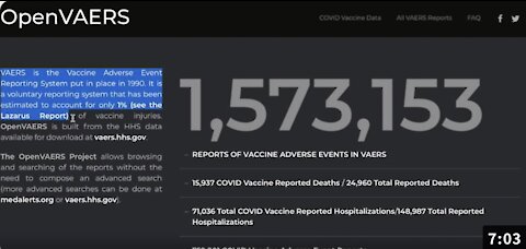 THIS VACCINE DEATH DATA WILL SHOCK AND HORRIFY YOU!!!