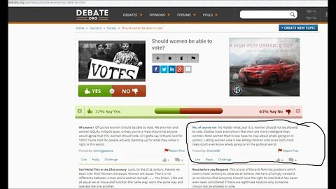 Sexist scumbag males on debate.org