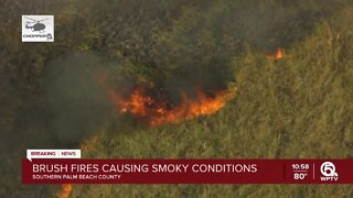 Palm Beach-Broward County wildfire pushes smoke into Boca Raton