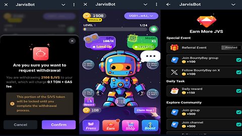 Jarvis Bot | New Telegram Crypto Airdrop Mining Bot | AI Tap To Earn