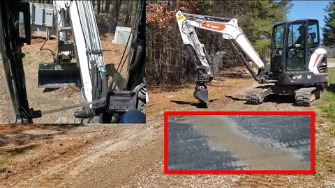 Mongo tilt bucket vlog; Final FIX or FAIL? Bobcat e42 r2 series vs. severe driveway water erosion