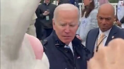 Biden gets stared down by the easter rabbit