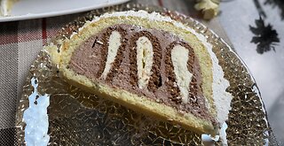 Chocolate and Vanilla Cake Roll