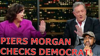 Piers Morgan Sets Female Democrat Straight For Taking Shot At Riley Gaines Protesting Lia Thomas!