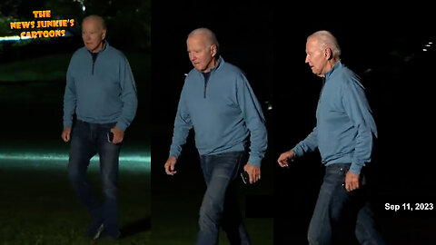 You can tell how much Biden hates this walk from the Marine One to the White House and how he's trying to make it as short as possible because of all those annoying reporters asking annoying questions.