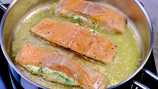 Creamy Stuffed Salmon Spaghetti Recipe