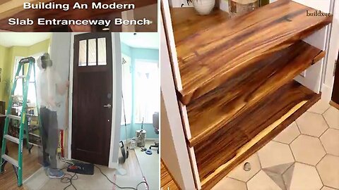 Amazing Extremely Creative build a modern slab entranceway bench Woodwork Idea From Discarded Wood