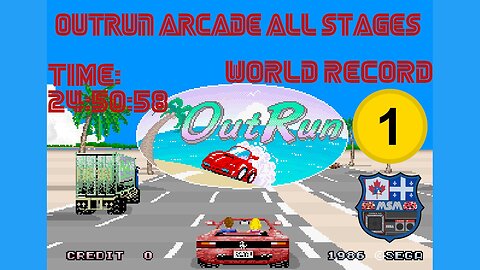 OutRun [Arcade] All Stages [24'50"58] WR🥇 | World Record | アウトラン | Master System Marceau