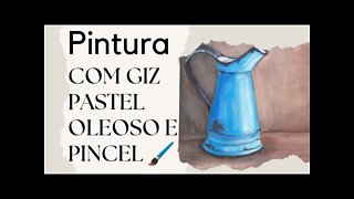 Como PINTAR com Giz Pastel Oleoso DA PENTEL USANDO PINCEL 2
