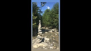 rock stack at creek