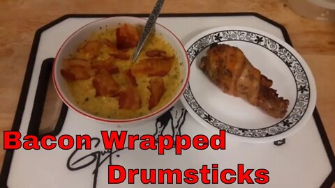Homestead Kitchen Favorites: Bacon wrapped drumsticks and cheese grits