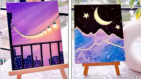 Easy Scenery Painting Ideas for Beginners -- Amazing 8 painting ideas with watercolor and acrylic