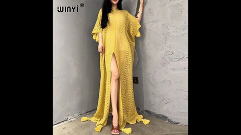 WINYI winter women Africa Boho covers Knitted solid color sexy high fork