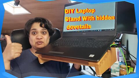 DIY Cherry Laptop Stand / laptop desk with hidden dovetails (Leigh dovetail jig helped) #laptopdesk