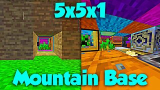 Making A 5x5x1 Mountain Base In Minecraft