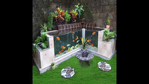 Turn your old garden corner into a great relaxing place with this simple waterfall fish tank