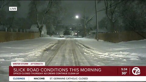 Slick Road Conditions in metro Detroit this morning