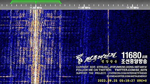 Korean Central Broadcasting Station - 조선중앙방송 – 2023.09.25 – 11680 kHz