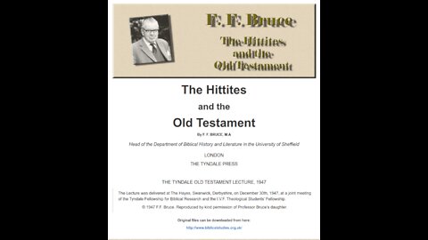 The Hittites and the Old Testament, By Frederick Fyvie Bruce chapter 4