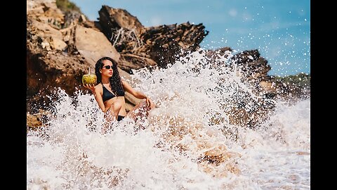 Photographer, Model, and Videographer Getting Wiped Out by Waves