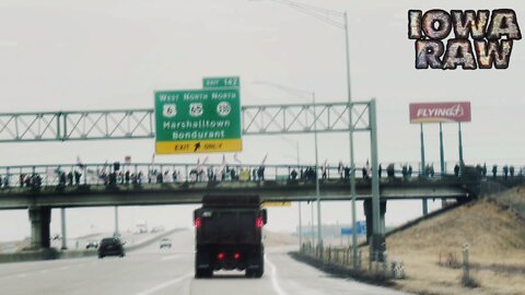 American Midwest Freedom Convoy Passing Through Iowa