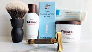 Pearl Brass razor, first try, beautiful razor