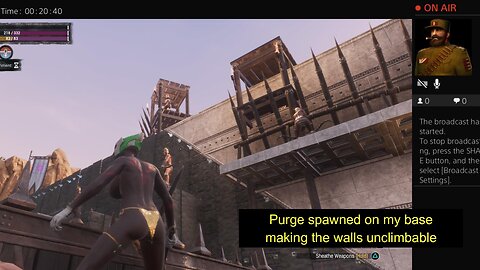 Conan Exiles Purge spawned on my base making the walls unclimbable