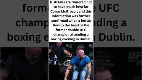 At a boxing event in Dublin, a bottle struck Conor McGregor in the head. #short