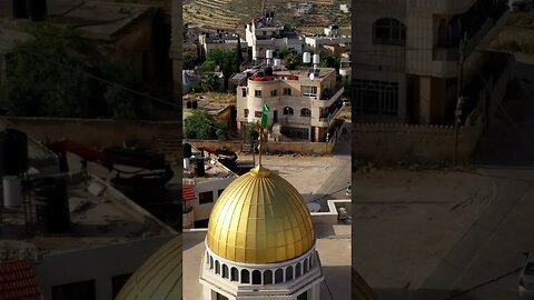 🌿🌿 The Golden Mosque: A Glittering Drone Flight over Palestine's Iconic Landmark 🌿🌿