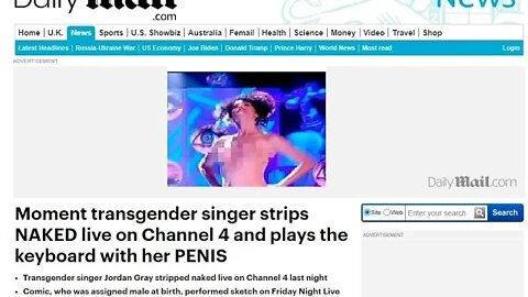 Moment transgender singer strips NAKED live on Channel 4 and plays the keyboard with her PENIS