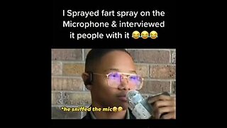 SPRAYING FART SPRAY ON THE MICROPHONE THEN INTERVIEWING PEOPLE WITH IT…