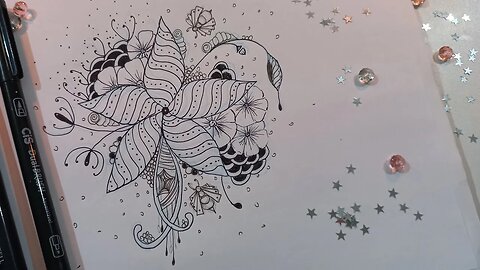 Desenho Floral para Desenhar e Colorir