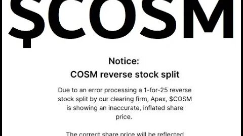 $COSM PRICES WILL BE "ADJUSTED" MONDAY PLEASE DO NOT SQUANDER THE GIFT YOU WERE GIVEN TODAY