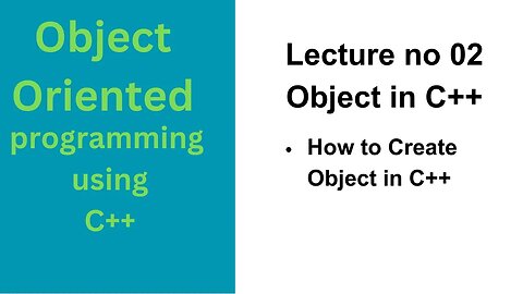 Object in OOP using C++ (Urdu/Hindi)| OOP Full Tutorial Lecute 02