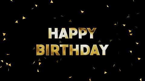 Gold Happy Birthday Background Backdrop 2 Hours Motion Graphics 4K UHD Copyright Free