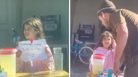 Inspirational UPS driver stops to support lemonade stand