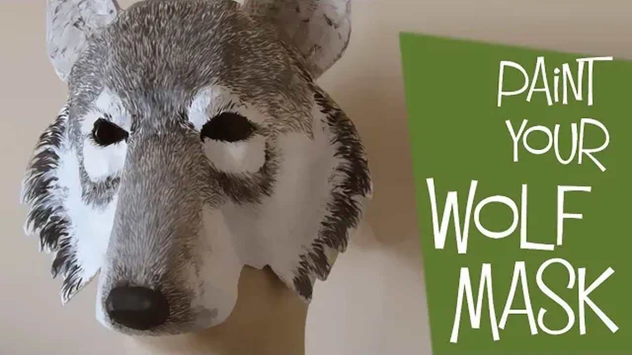 Painting your paper mache wolf mask